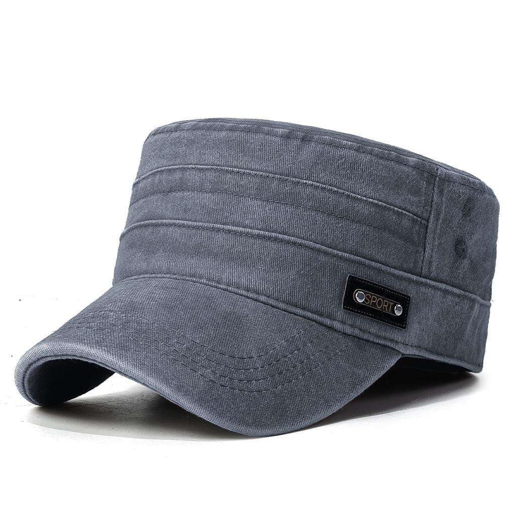Washed Flat Top Cap Simple Sun Shade Casual Outdoor Hat