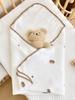 Newborn Pure Cotton Gauze Embroidered Shell Edge Swaddle Wrap