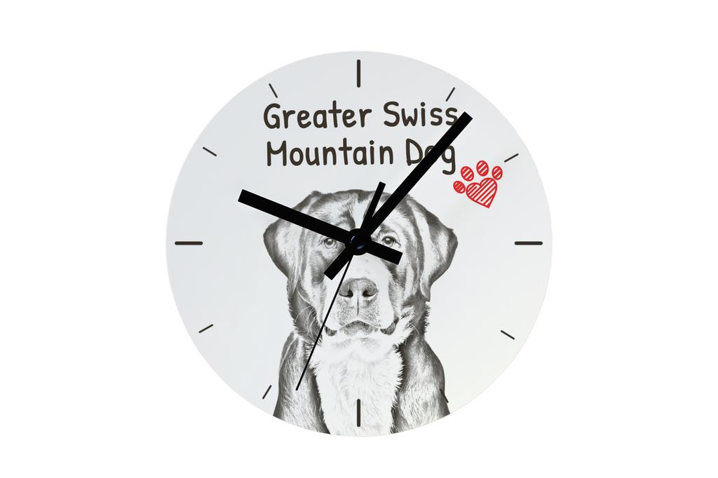 Great Swiss Mountain Dog – Wall clock with a dog, shelf clock with a print | Art-Dog