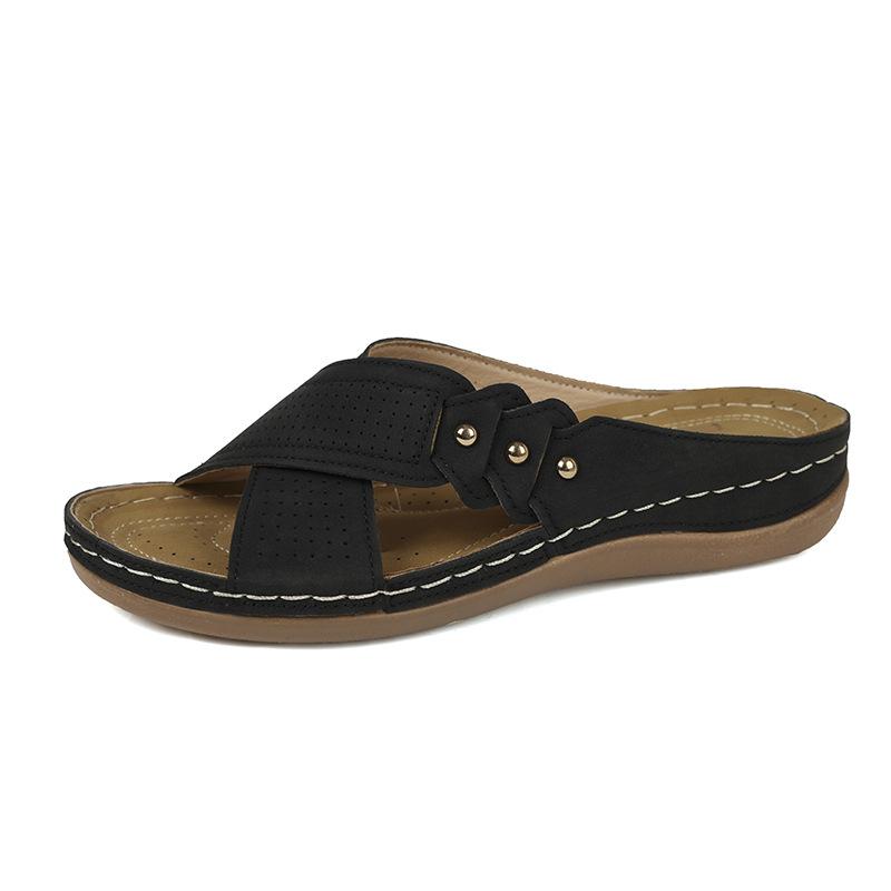 Sandals wedge slippers 22 new European and American sandals car line mother shoes large size 36