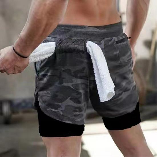 Trendy Plus Size Men's Quick-Dry Outdoor Fitness Shorts - Summer Sports Shorts for Adults