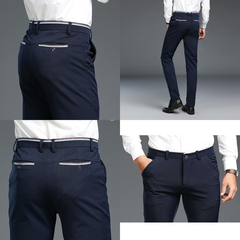 Premium Quality Fashion Young Men's Tight Slim Pants Casual Basic Stretched Trousers