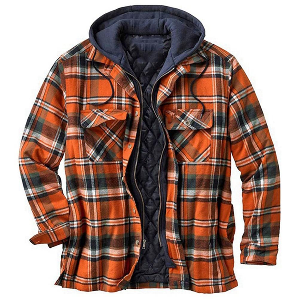 flannel zip up moletom com capuz men's