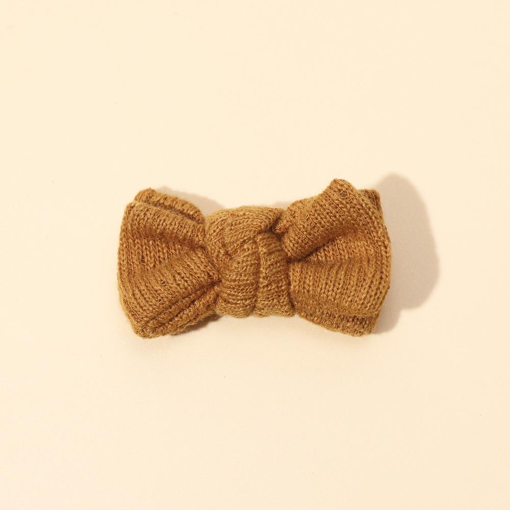 Children's Knitted Bow Hair Clips - Korean Style Decorative Headwear for Girls