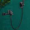 1.5/2M Stainless Steel Shower Hose Black/Silver Long Bathroom Shower Water Hose Extension Plumbing Pipe Showerhead Tube