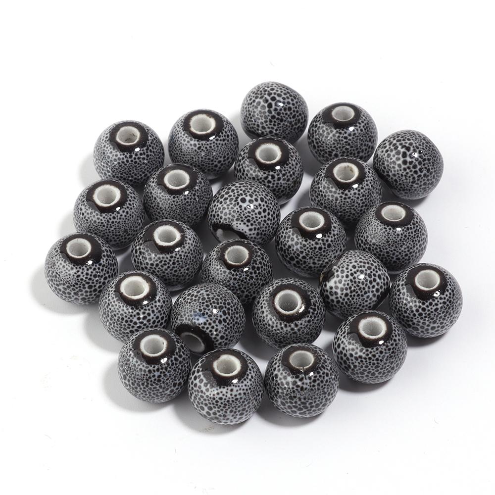 20pcs 10mm Round Ceramic Beads Colorful Spotted Porcelain Loose Spacer Bead For DIY Jewelry Making Necklace Bracelet Accessories