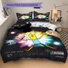 Custom Name Space Cartoon Bedding 3 Piece Set HD Print Duvet Cover Pillowcases for Teens Adult Bedroom Decoration Christmas Gift