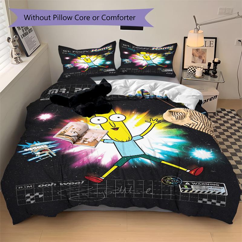 Custom Name Space Cartoon Bedding 3 Piece Set HD Print Duvet Cover Pillowcases for Teens Adult Bedroom Decoration Christmas Gift