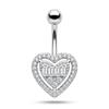 Hypoallergenic Belly Button Ring 316 Stainless Steel Shiny Zircon Fashion Navel Piercing Jewelry for Summer Beach Vacation