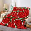 Cartoon Watermelon Flannel Blanket Warm Soft Halloween Christmas Couch Warm Cozy Decorative Decor Gift for All Season