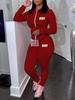 2024 European and American Women's Autumn Hoodie & Sweatpants Set - Casual Letter Print Sportswear