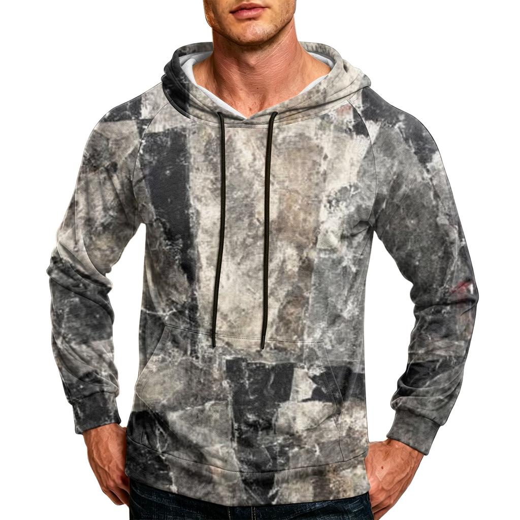 Herren-Hoodie in Farbe, lockere Passform, mit Tasche und Kordelzug