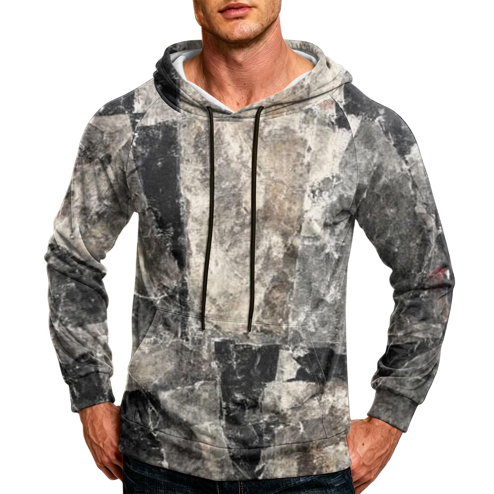 Men s Color Relaxed Fit Hoodie with Pocket and Drawstring M