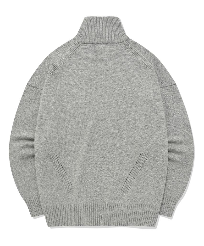 COVERNAT C Logo Turtleneck Knit Melange Gray