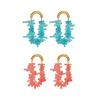 Fashion Trend Color Irregular Tassel Earrings Bohemian Wind Ear Stud Elegant Stud Earring  Women