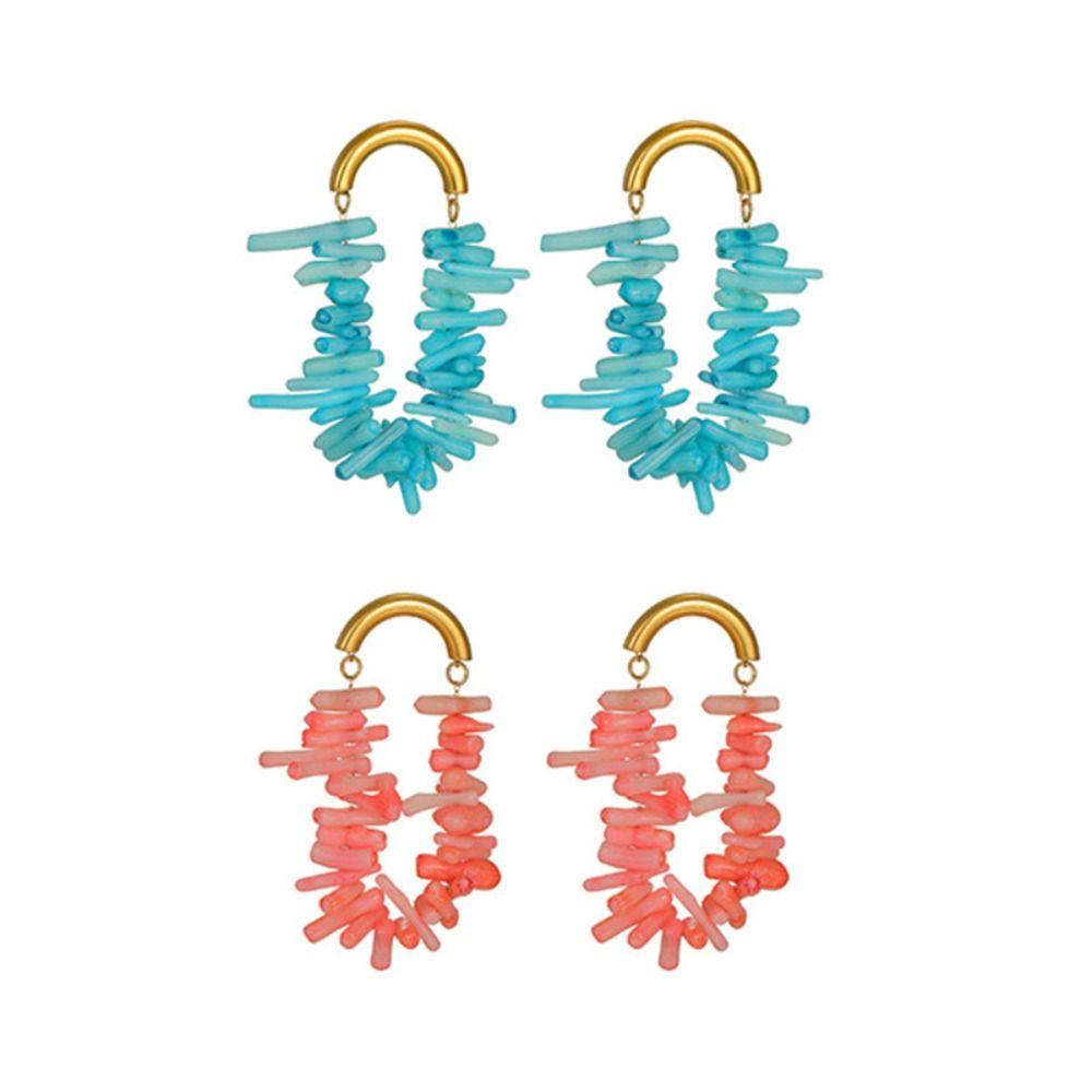 Fashion Trend Color Irregular Tassel Earrings Bohemian Wind Ear Stud Elegant Stud Earring  Women