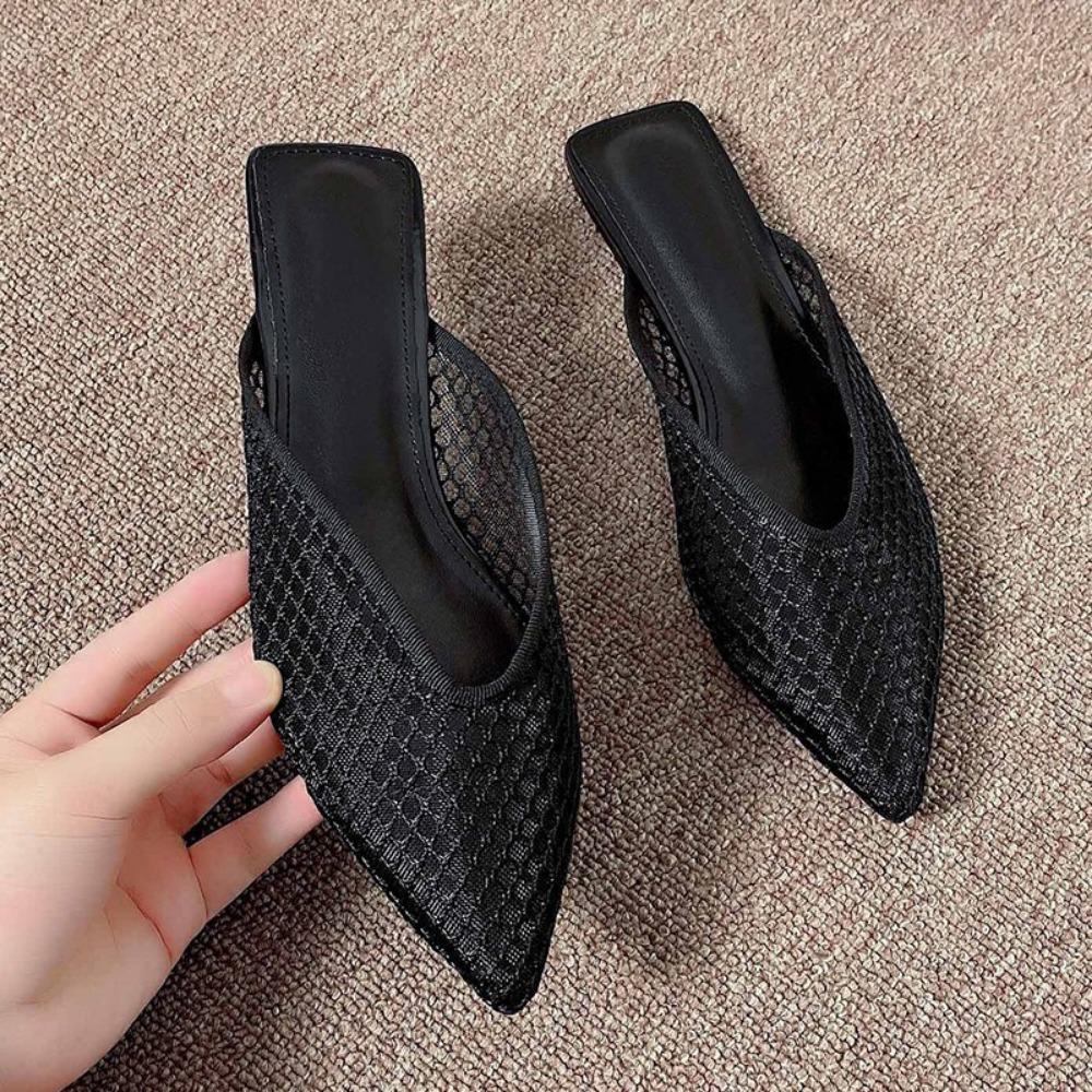 2024 New Summer Women's Muller Shoes Flat Bottomed Women's Comfortable Open Heel Casual Outdoor Breathable Slippers Slip On
