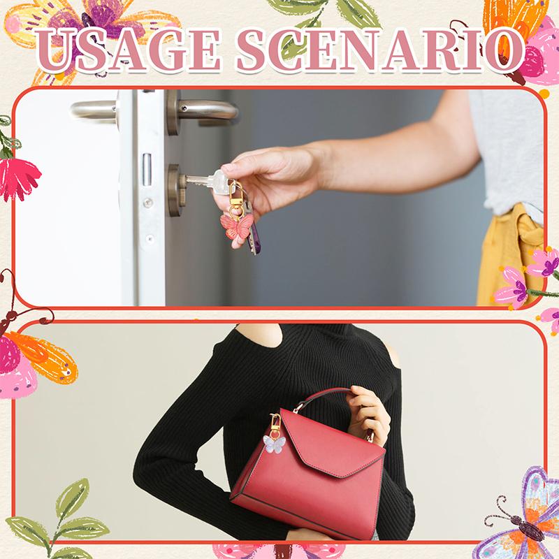 

10 Sets Butterfly Party Favors Keychain With Thank You Kraft Tags For Girls Theme Birthday Party Baby Shower Goodie Bag