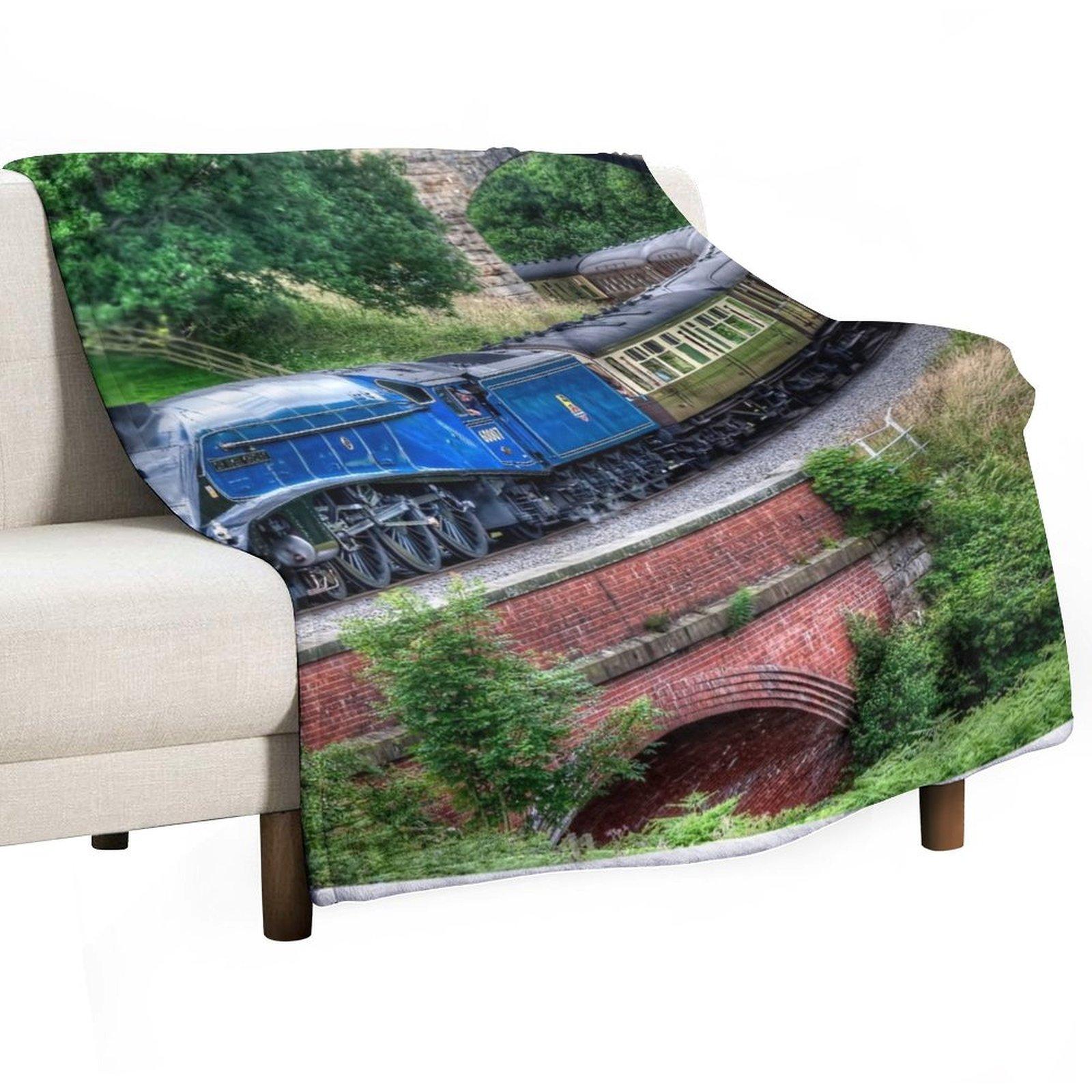 60007 Sir Nigel Gresley Locomotive Throw Blanket Beautifuls Luxury Designer Winter beds Sofa Blankets 30x40in