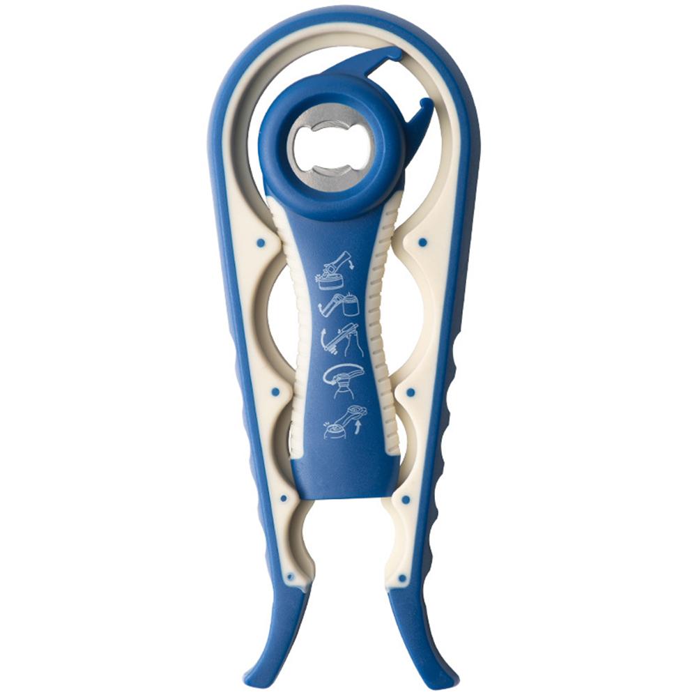 

2 шт. Открывалка для банок Многофункциональная Четыре в одном Открывалка для бутылок с напитками Твистер для крышек Четырехпозиционная открывалка для банок Нескользящий твистер для крышек синий