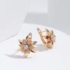 New  Rose Gold Sexy Earrings Unusual Metal Flower Natural Zircon Women'S Earrings Party Girls Exaggerated Jewelry