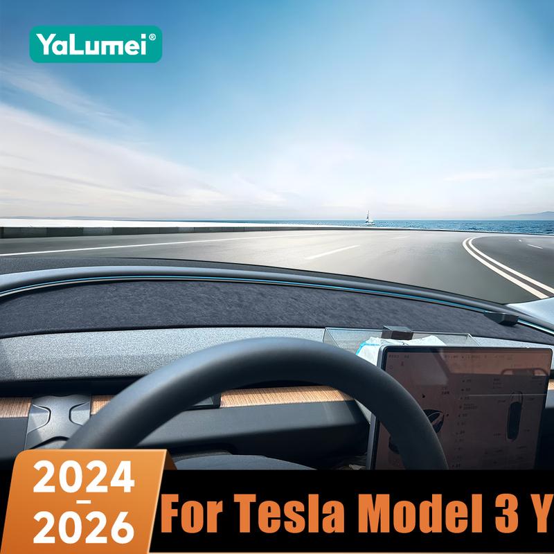 Car Dashboard Cover Mat Avoid Light Pads Anti-UV Carpets For Tesla Model Y Juniper 2025 2026 Model 3 Highland 2024 Accessories