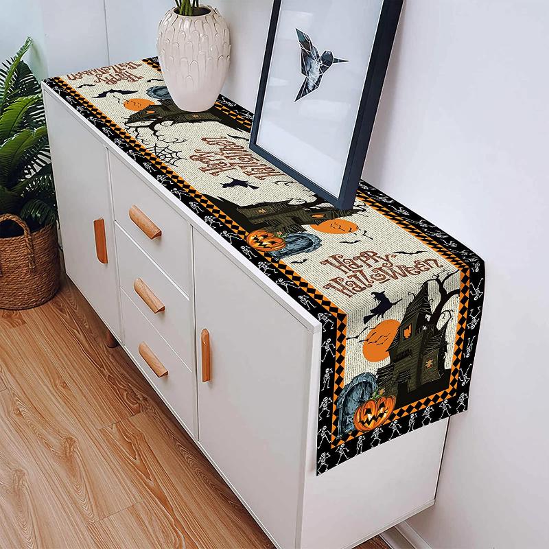 Díkůvzdání Stolní běžec Sváteční dárek Halloween Horror Stolní běžec Kuchyňský stůl Dekorace Vnitřní Venkovní Rodinná párty