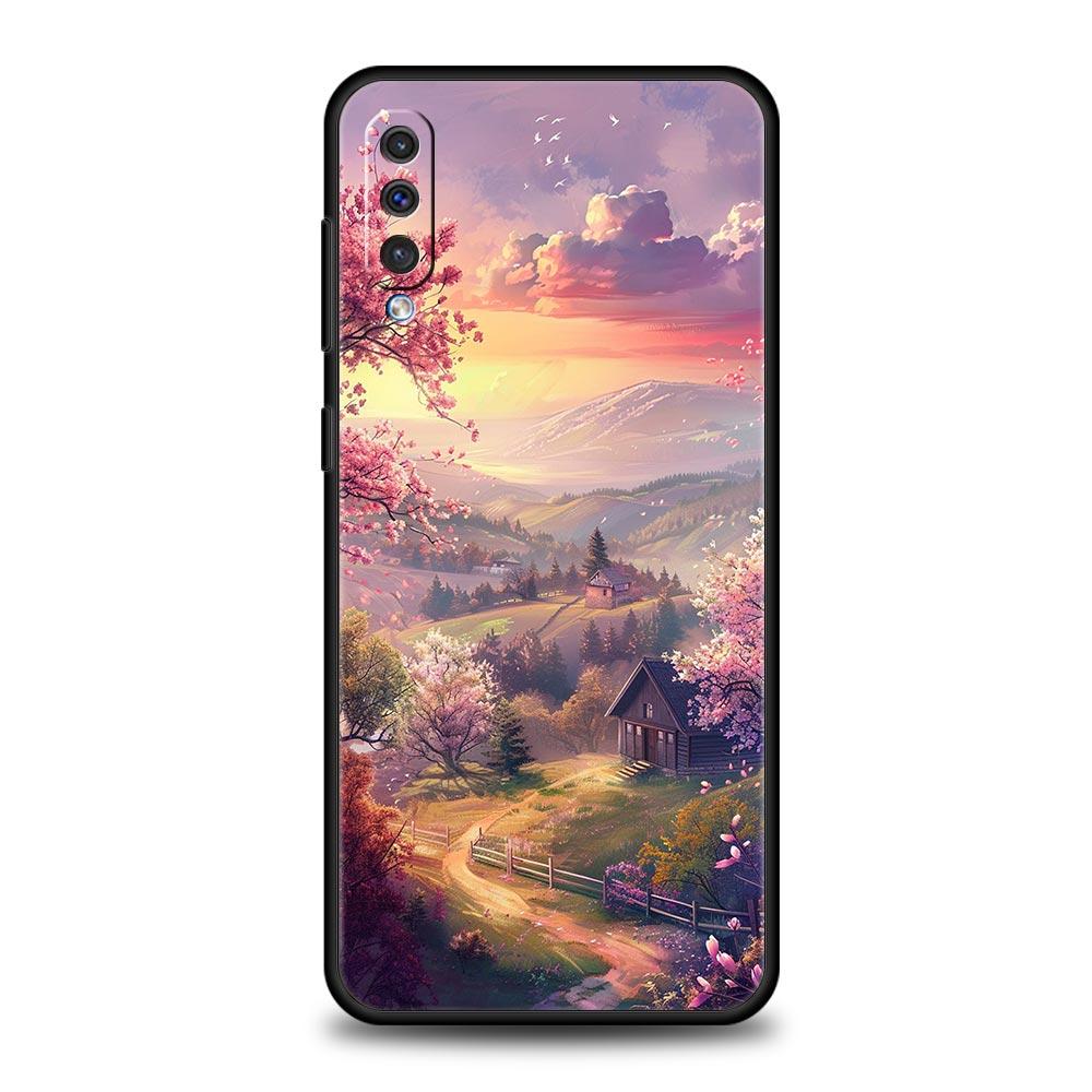 Korean Flower Phone Case for Samsung Galaxy A56 A36 A26 A16 A34 A24 A42 A22 A20 A12 A40 A30 A10 5G Soft TPU Cover Shell Fundas