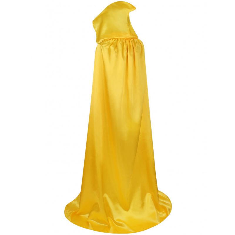 Halloween Cloak Adult Children Black Medieval Wizard Robe Death Cloak Monk Hat