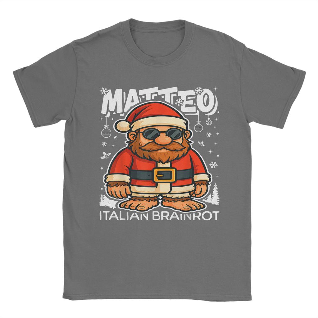 Harajuku T-shirt Matteo Jultomten Italiensk Hjärnröta Jul T-shirts Tee Shirt för Estetisk Vardaglig Kortärmad Topp Tees