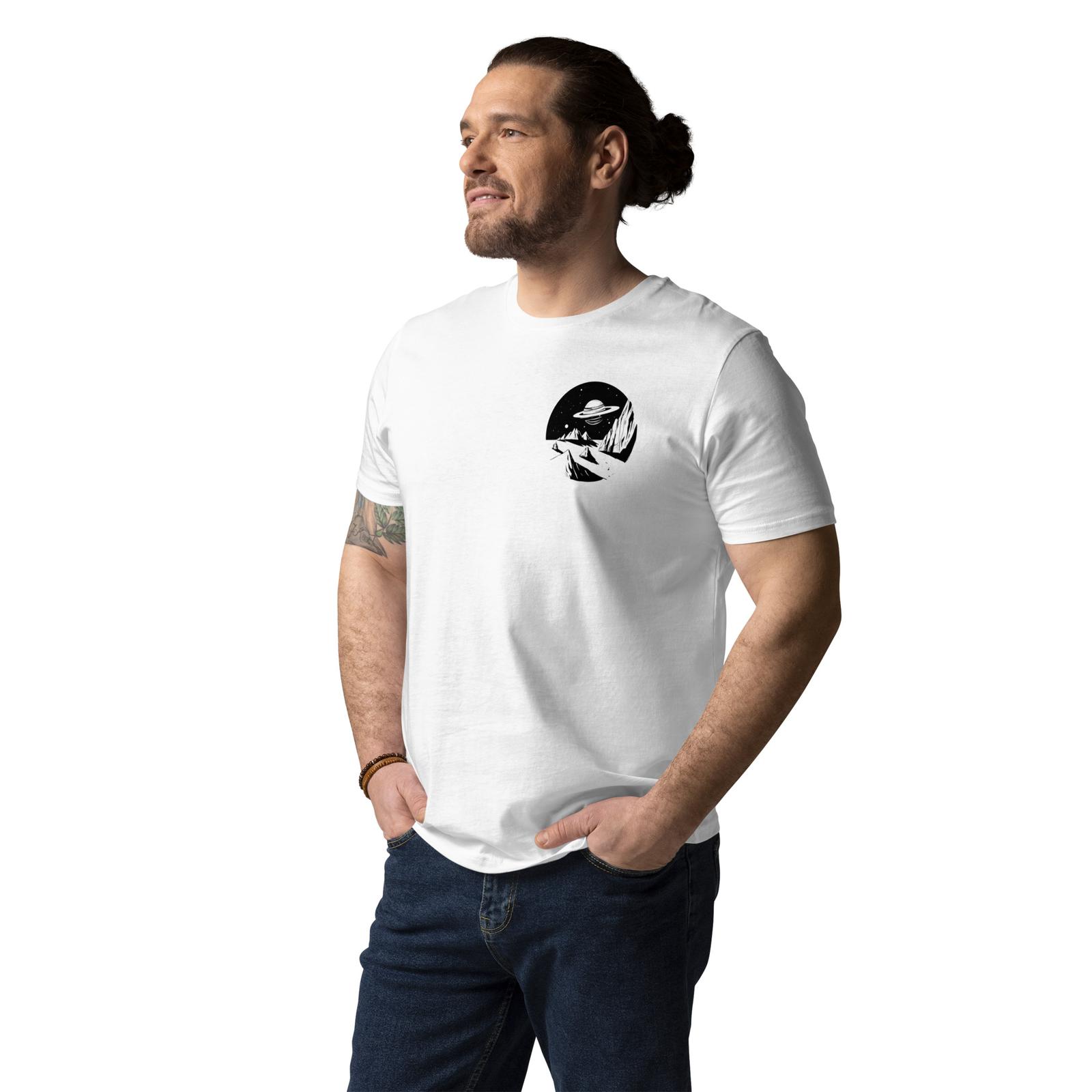White unisex T-Shirt space logo S разноцветный