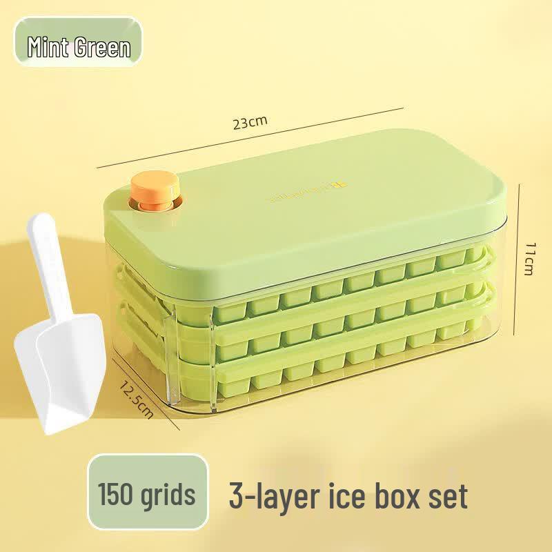 Press-Type Ice Cube Maker & Storage Box