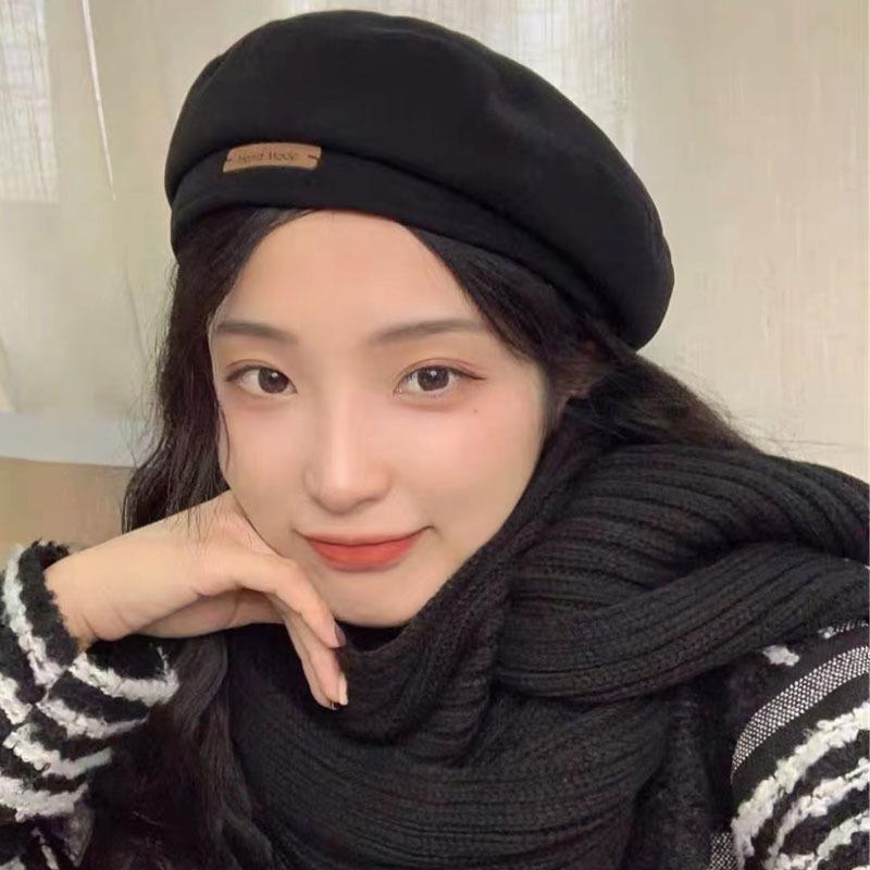 New Beret Children's Autumn Versatile Face Small Painter Hat Winter Warm Literary Retro Octagonal Hat