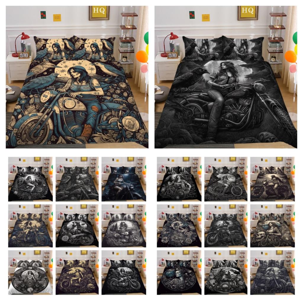 Beauty Skull Printed Comforter Cover Set Twin Size Polyester Home Bedclothes Highend Soft Duvet Cover Set