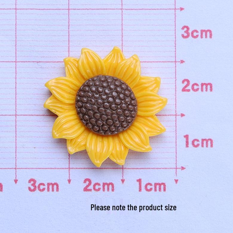Sunflower Glossy Cartoon DIY Crocs Charms Cream Glue Resin Handmade Pack