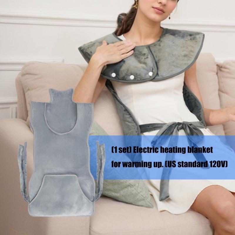 Large Electric Heating Pad For Muscle Relaxation Full Back Coverage Flannel Fabric With Safety Shut Off 120V