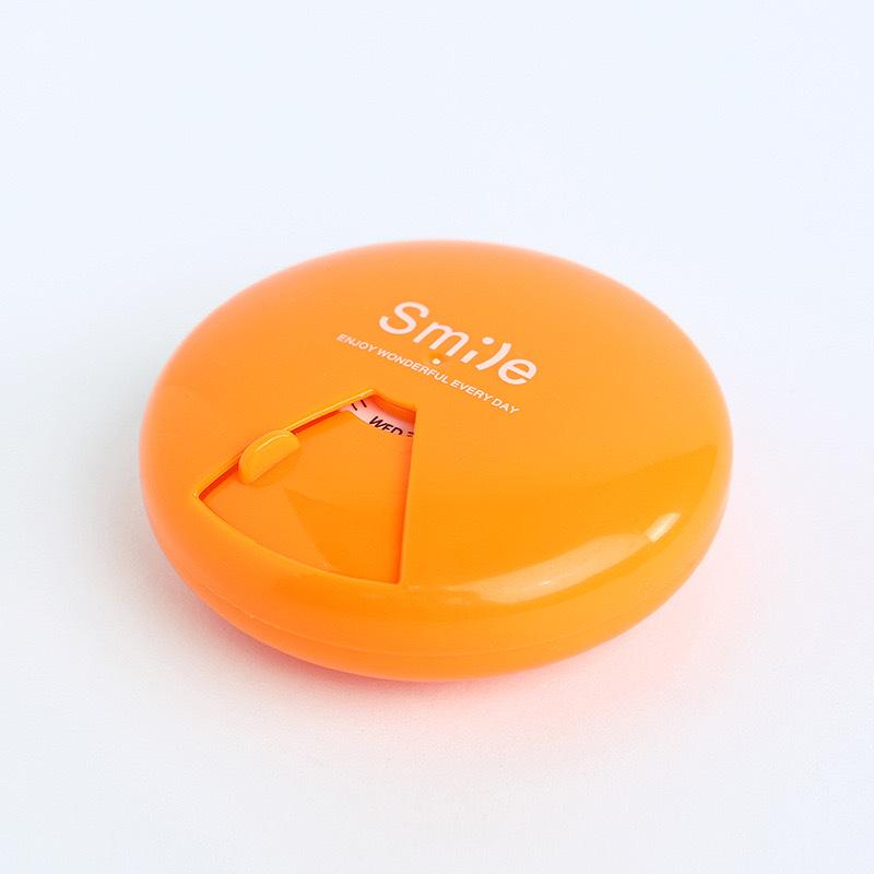 

Portable Rotating Medicine Box Weekly Small Pill Organizer Compact Drug Storage Container for Daily Use Seven Days Splitter оранжевый