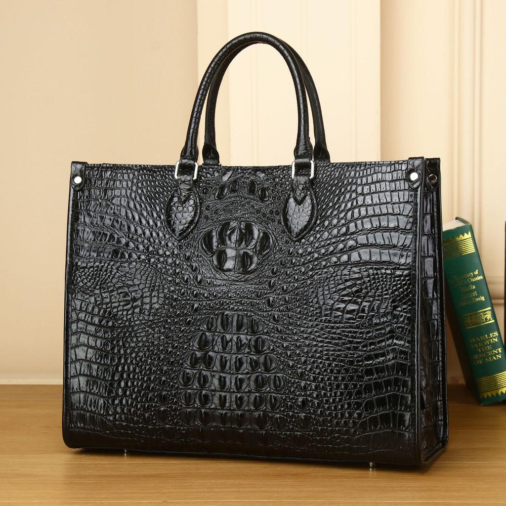 Crocodile Bone Pattern Ladies' Handbag, Leather Fashionable Tote Bag, Large-capacity Women's Bag, Single-shoulder Crossbody Bag