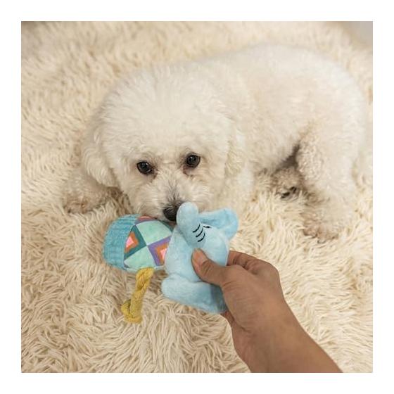 Dog Toy Stuffed Toy Rope [Fangs & Sounds] Dental Care Chew Toy Stress Relief Natural Cotton Durable for Small Dogs, Ultra Small Dogs, Puppies
