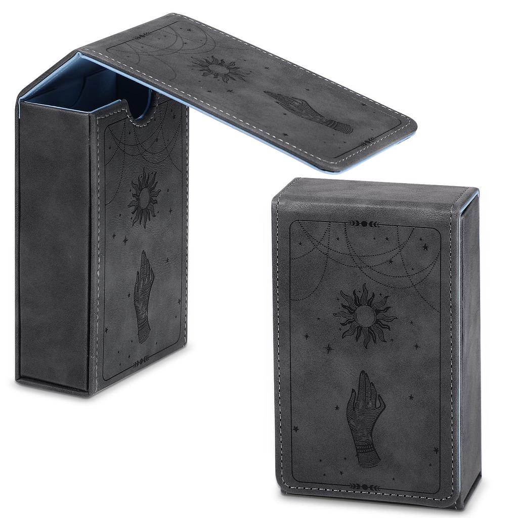 PU Leather Tarot Card Moon Playing Card Protective Case for Tarot Fits Most Standard Size Gothic Oracle Decks Case, Design, Holder, Decks, (Sun Style)