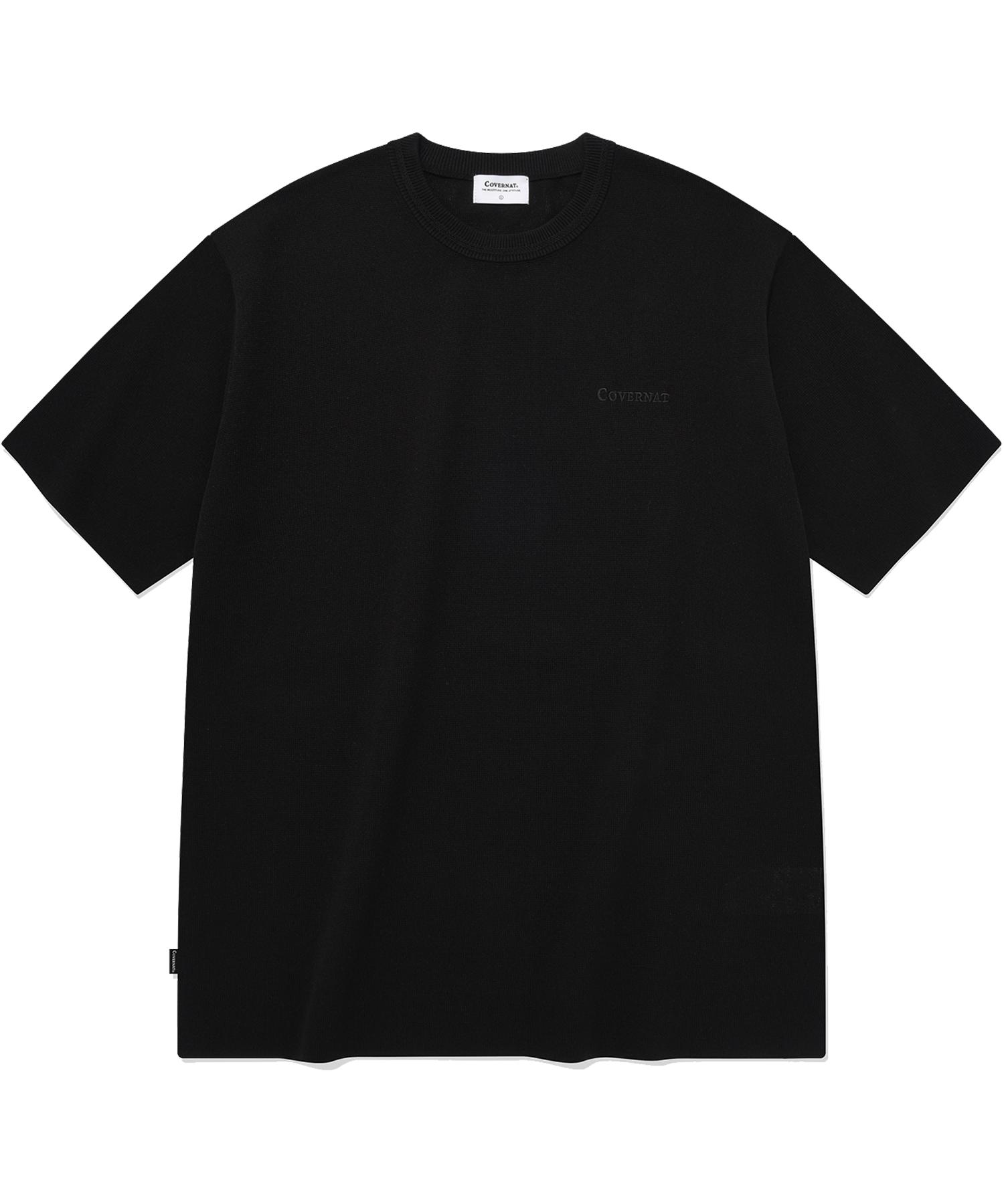 Covernat Basic Round Half Knit Black Black/L