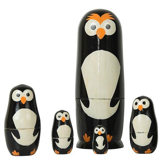 Set of 5 Owl Dolls Handmade Wooden Nesting Dolls Good Showpiece and Nice Gifting Idea 15.24 Cm