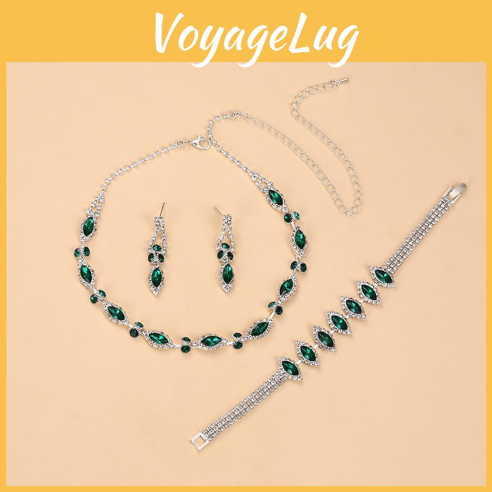 Water Drop Bridal Jewelry Set With Colorful Water Drill For Fashion Women
