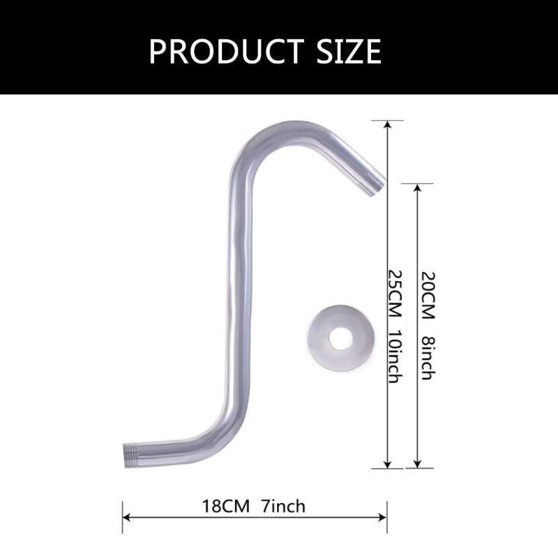 Enhances Your Shower Height with Sturdy Stainless Steel S Shape Showerhead Arm Chromes Finish Bathroom Accessory