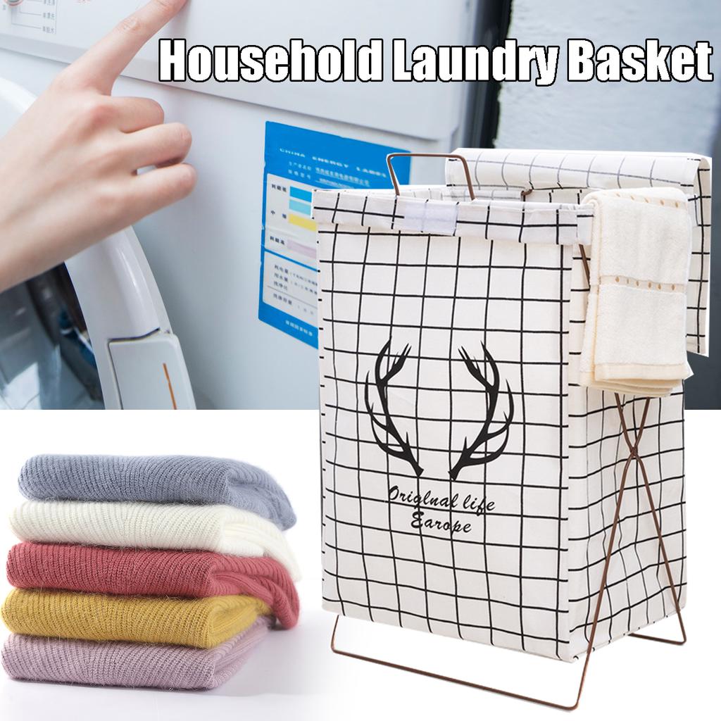 Buy Foldable Laundry Cube Basket Iron Stand Washing Basket Storage