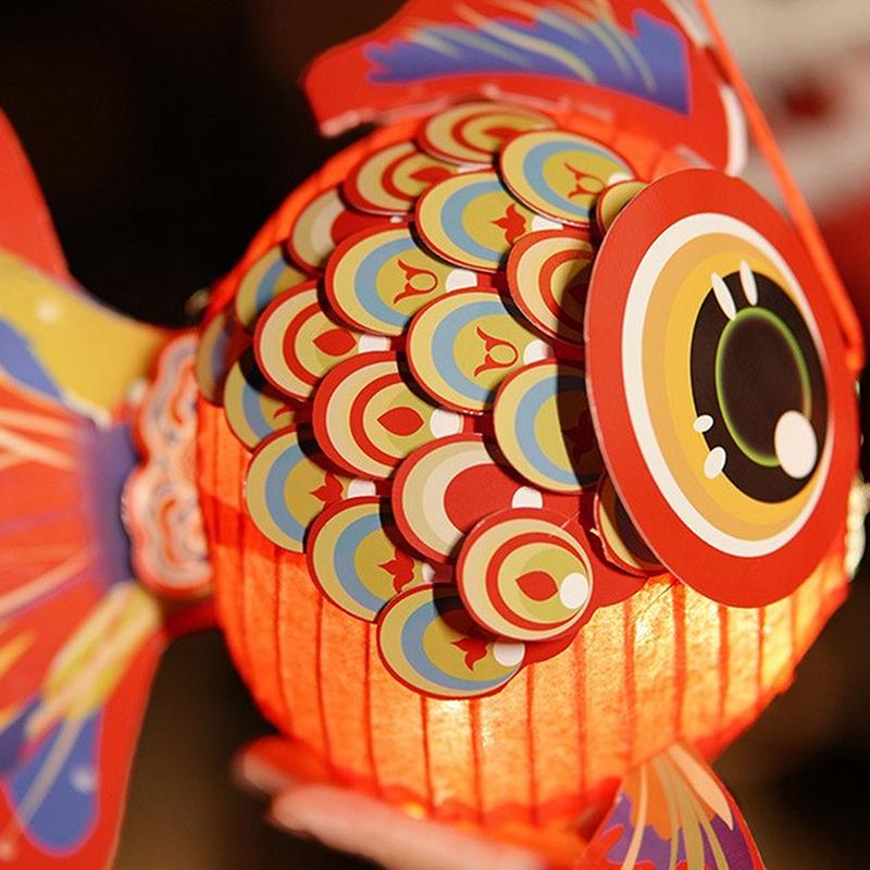 

Фонарь своими руками на праздник середины осени, нематериальное культурное наследие, декоративный фонарь в виде рыбы, детский переносной фонарь в виде цветка