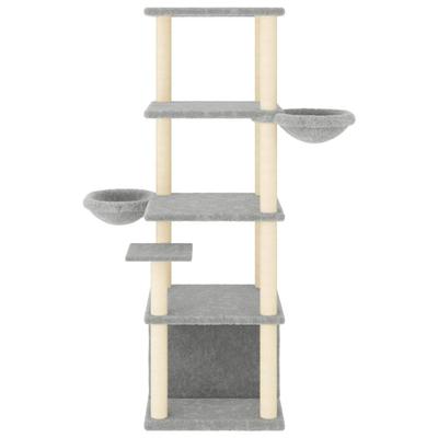 Cat Tree with Sisal Scratching Posts Light Grey 147 Cm