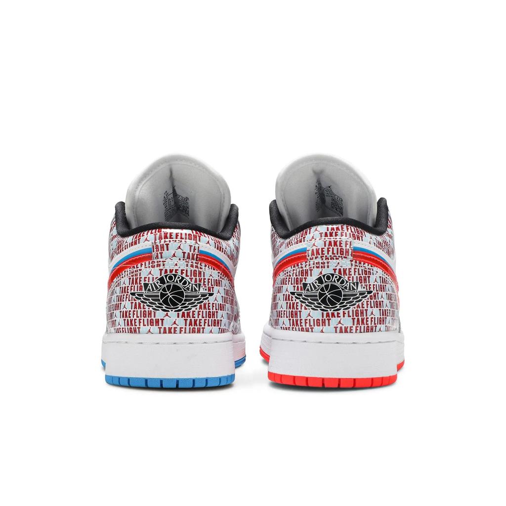 Air Jordan 1 Low SE Grade School 'Take Flight' (Unisex) White / Blue Hero / Bright Crimson / Black Kids' Basketball Shoes DD1527 114