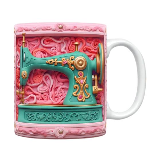 Háčkovaný hrnek Personalizovaný keramický hrnek na kávu Design s háčky a háčkovacími pomůckami Hrnek pro pletařky Dárek pro háčkující maminky Babičku Manželku Dceru