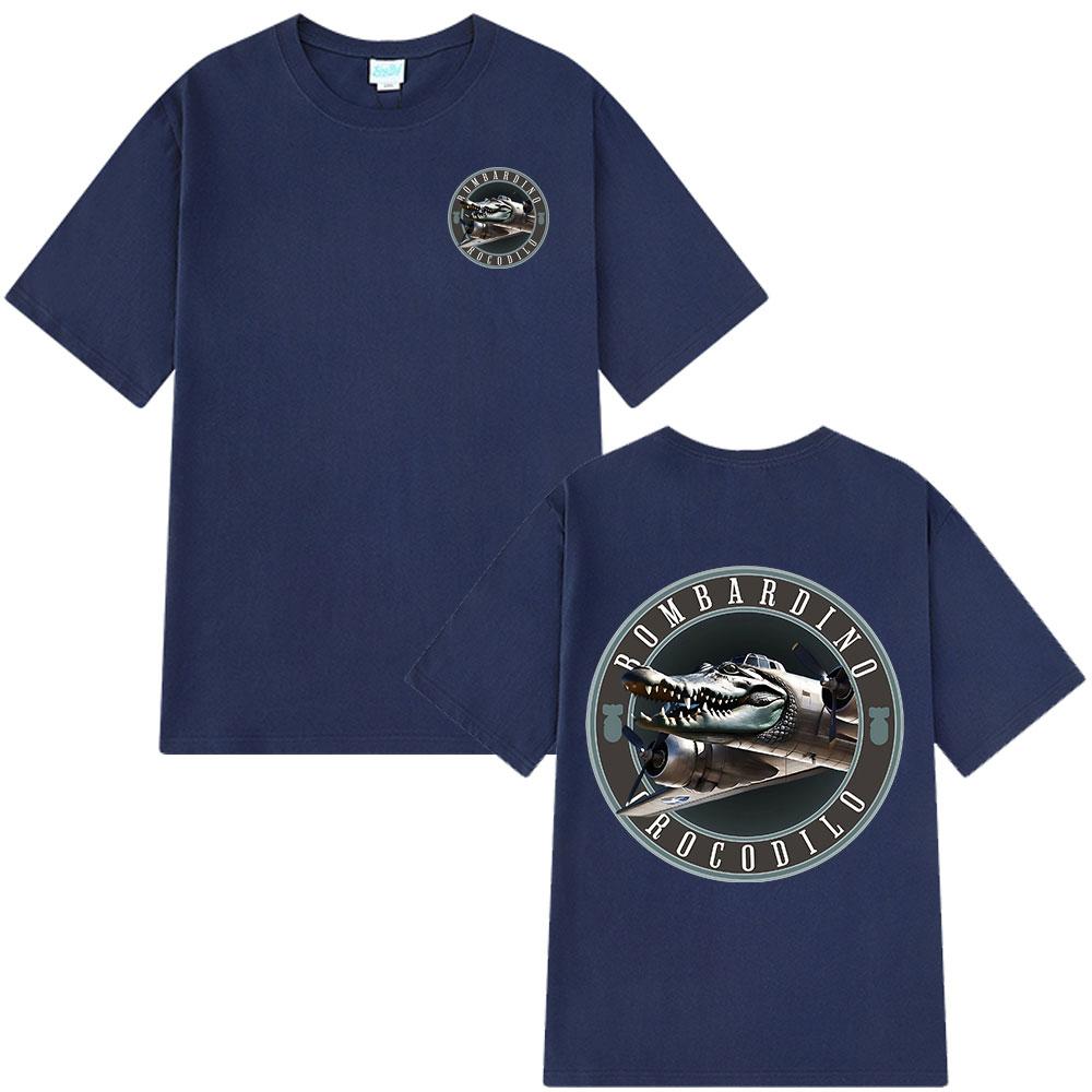 Bombardiro Crocodilo T-shirts Italian Brainrot Funny Meme Crocodile Plane Bomber T-shirt Men Women Cotton Short Sleeve T Shirts